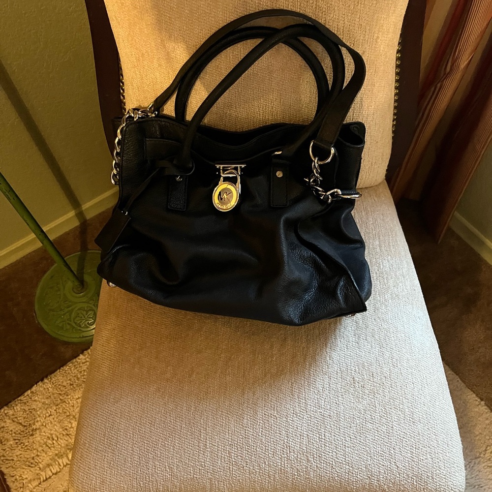 Michael Kors Black Leather Shoulder Bag